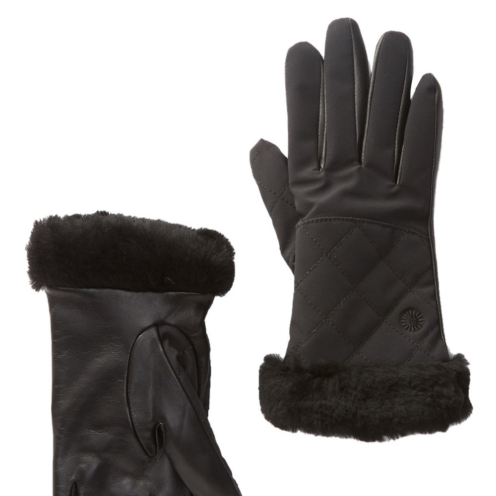 UGG Australia Women's Quilted TECH Leather Gloves